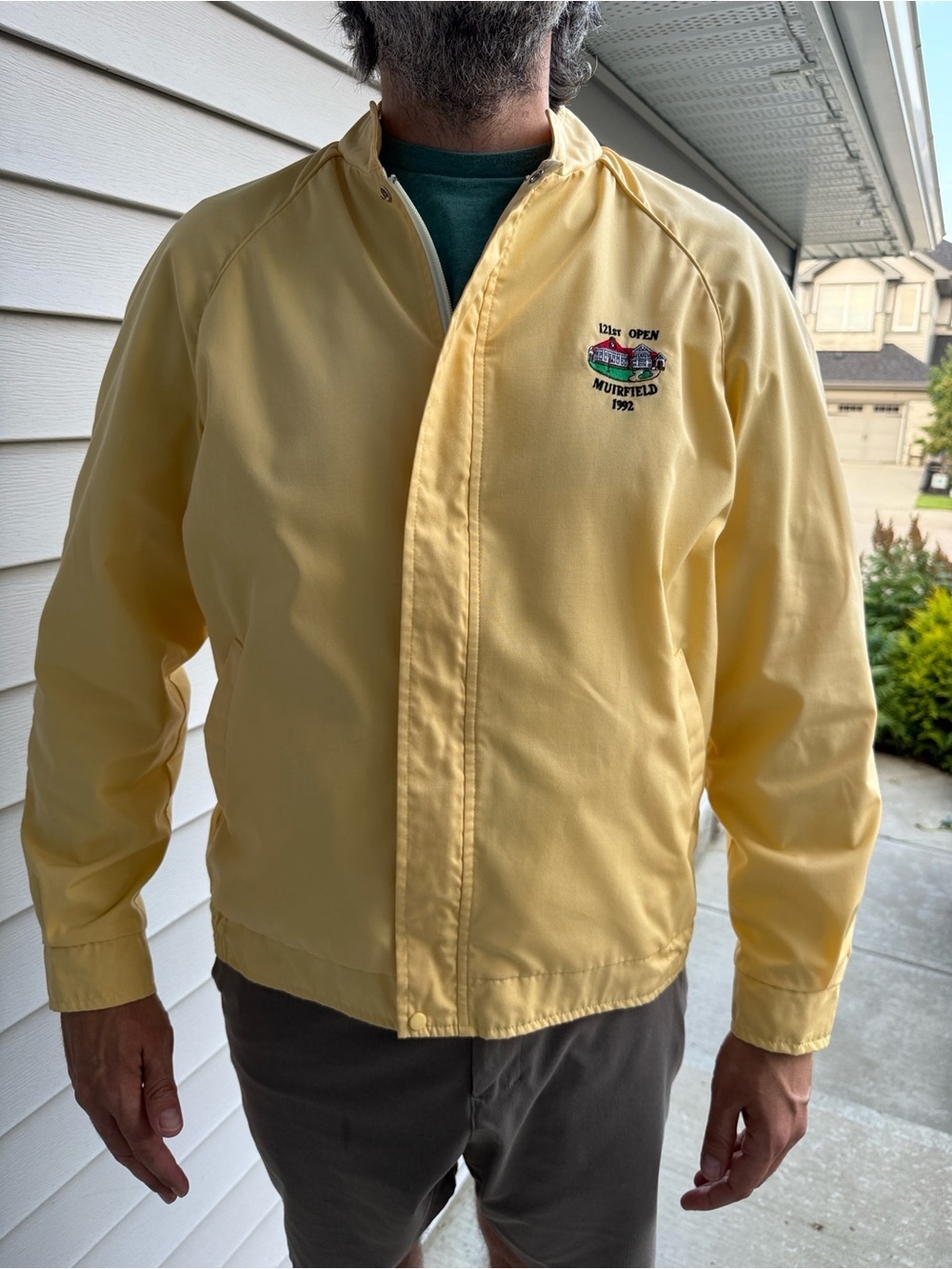 Vintage British Open 1992 Men's Windbreaker Jacket - Yellow, Made in Scotland